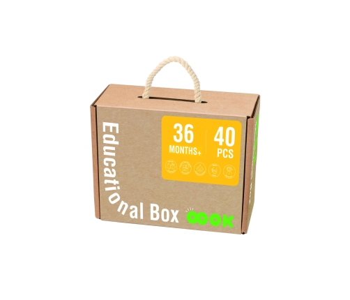 Tooky Toy Edukacyjne Pudełko Montessori Układanka Liczydło Tablica Pogody 6w1 od 3 Lat