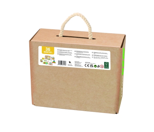 Tooky Toy Edukacyjne Pudełko Montessori Układanka Liczydło Tablica Pogody 6w1 od 3 Lat