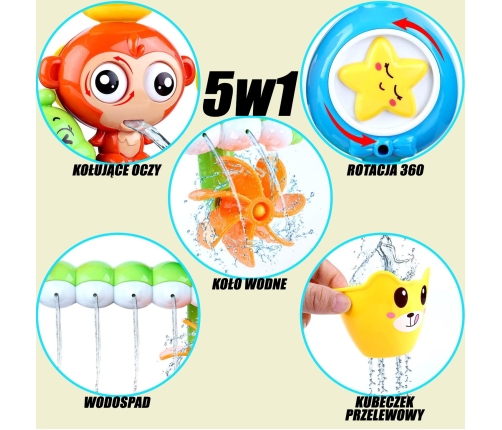 WOOPIE BABY Zabawka Wodna do Kąpieli Małpka + Kubeczek