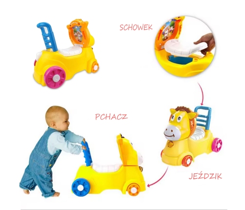 Bērnu stumjamā mašīna 3in1 WOOPIE BABY