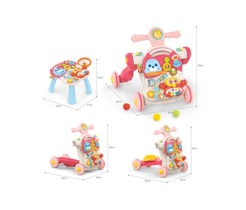 Ходунки 4in1 WOOPIE BABY Pink