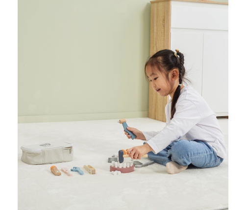 VIGA PolarB Drewniany Zestaw Dentysty Torba