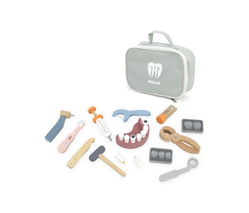 VIGA PolarB Drewniany Zestaw Dentysty Torba