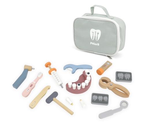 VIGA PolarB Drewniany Zestaw Dentysty Torba