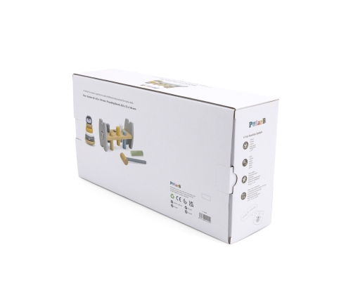 VIGA PolarB Zestaw Drewniana Piramidka + Przebijanka z Młoteczkiem Pingwinek Montessori