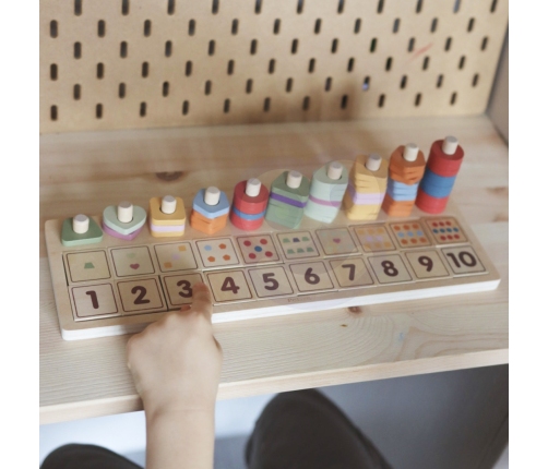 VIGA PolarB Drewniane Liczydło Sorter Nauka Liczb Montessori