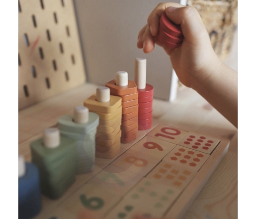 VIGA PolarB Drewniane Liczydło Sorter Nauka Liczb Montessori