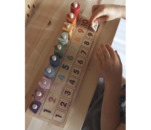 VIGA PolarB Drewniane Liczydło Sorter Nauka Liczb Montessori