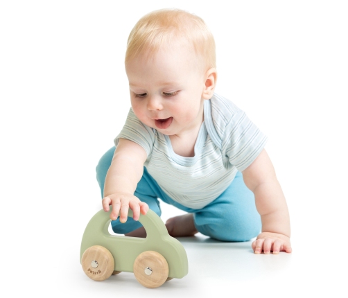 VIGA PolarB Drewniany Samochodzik do Pchania Zielony