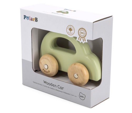 VIGA PolarB Drewniany Samochodzik do Pchania Zielony