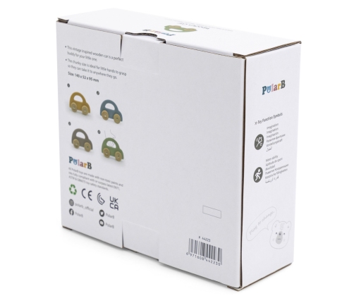 VIGA PolarB Drewniany Samochodzik do Pchania Zielony