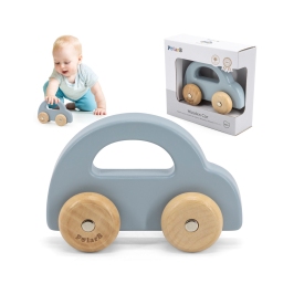 VIGA PolarB Drewniany Samochodzik do Pchania Niebieski