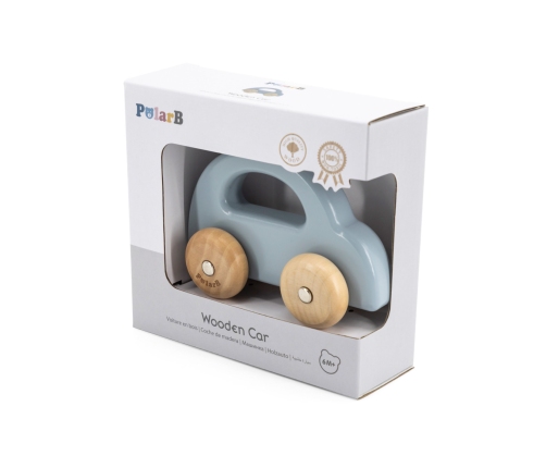 VIGA PolarB Drewniany Samochodzik do Pchania Niebieski