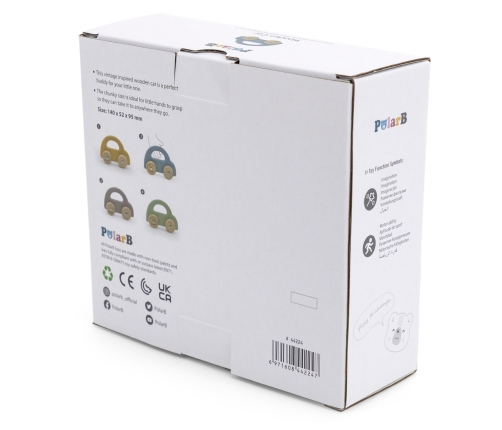 VIGA PolarB Drewniany Samochodzik do Pchania Niebieski