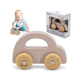 VIGA PolarB Drewniany Samochodzik do Pchania Brązowy