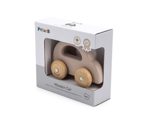 VIGA PolarB Drewniany Samochodzik do Pchania Brązowy