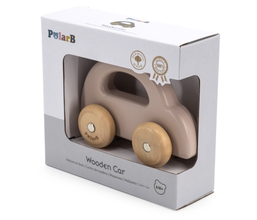 VIGA PolarB Drewniany Samochodzik do Pchania Brązowy