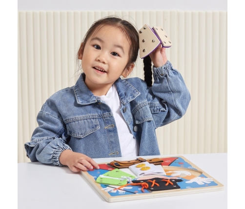 VIGA Drewniana Tablica Manipulacyjna Klamry Zamki Magik Monstessori