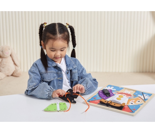 VIGA Drewniana Tablica Manipulacyjna Klamry Zamki Magik Monstessori