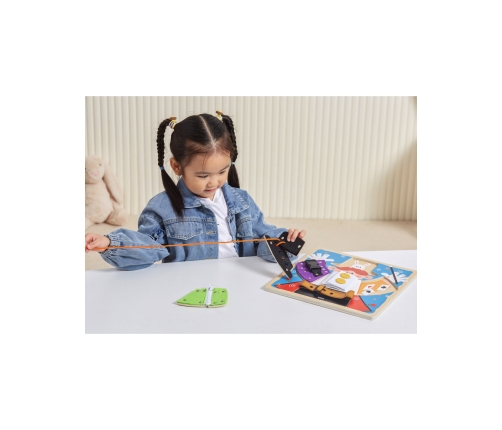 VIGA Drewniana Tablica Manipulacyjna Klamry Zamki Magik Monstessori