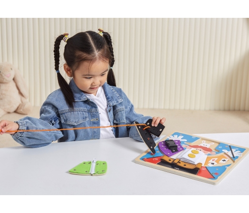 VIGA Drewniana Tablica Manipulacyjna Klamry Zamki Magik Monstessori