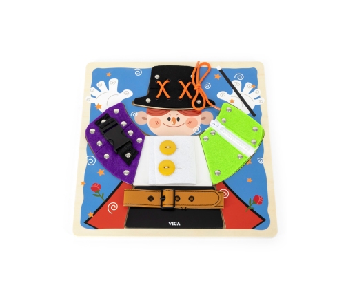 VIGA Drewniana Tablica Manipulacyjna Klamry Zamki Magik Monstessori