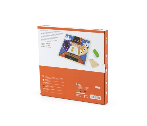 VIGA Drewniana Tablica Manipulacyjna Klamry Zamki Magik Monstessori