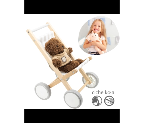 VIGA Drewniany Wózek Dla Lalek Spacerówka