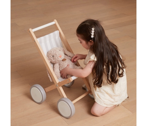 VIGA Drewniany Wózek Dla Lalek Spacerówka