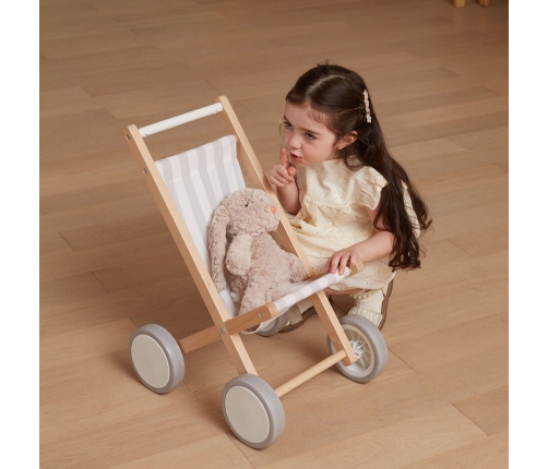 VIGA Drewniany Wózek Dla Lalek Spacerówka
