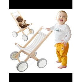 VIGA Drewniany Wózek Dla Lalek Spacerówka