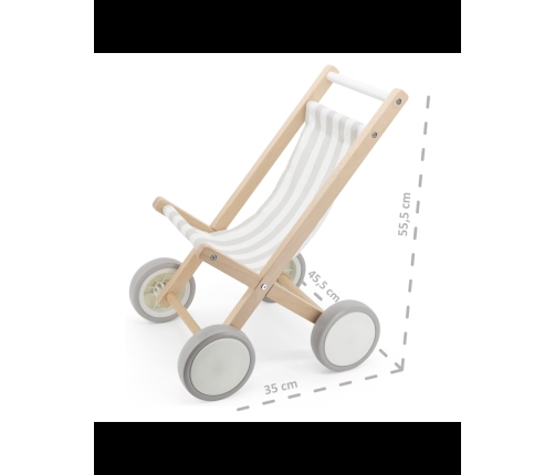 VIGA Drewniany Wózek Dla Lalek Spacerówka