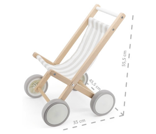 VIGA Drewniany Wózek Dla Lalek Spacerówka