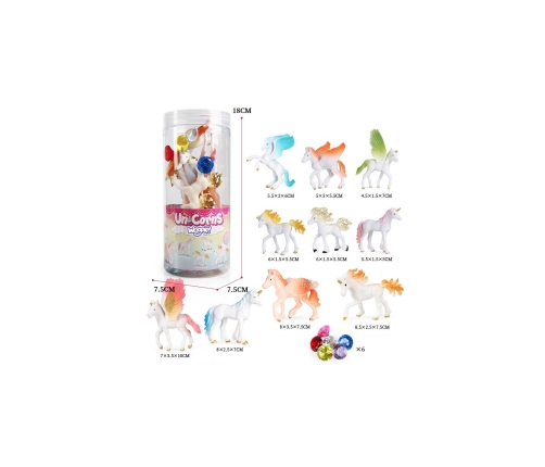 WOOPIE Zestaw Figurki Jednorożce 16 szt.