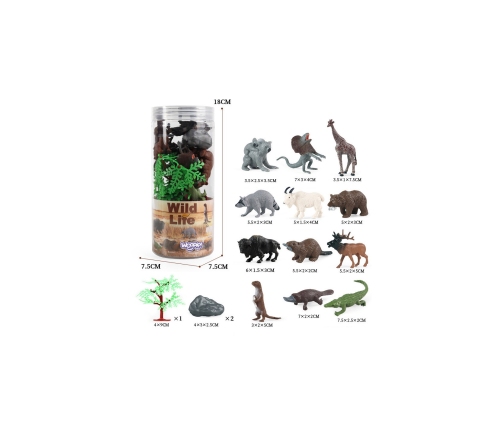 WOOPIE Zestaw Figurki Dzikie Zwierzęta 15 szt.