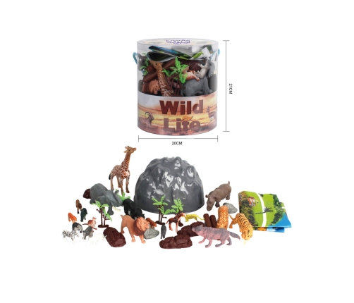 WOOPIE Zestaw Figurki Zwierzęta Safari 34 szt.