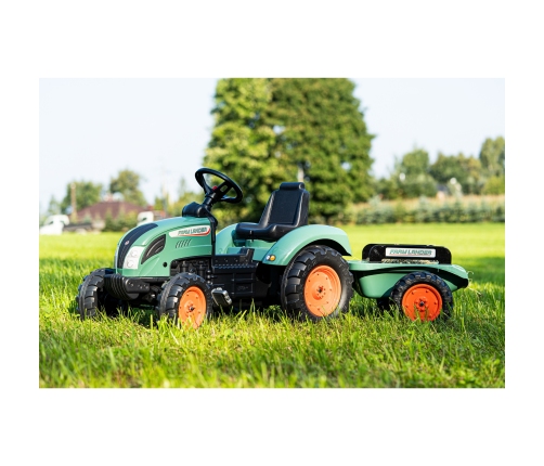 Traktors ar pedāļiem ar piekabi FALK Landini Green