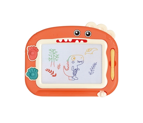 WOOPIE Znikopis Tablica Magnetyczna Kolorowa + 2 Stempelki Dinozaur