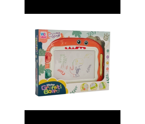 WOOPIE Znikopis Tablica Magnetyczna Kolorowa + 2 Stempelki Dinozaur