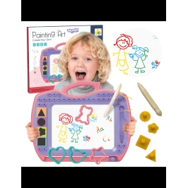 WOOPIE Znikopis Tablica Magnetyczna Kolorowa + Stempelki + Wzory