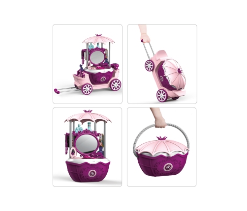 WOOPIE Salon Piękności Urody Toaletka na Kółkach Wózek Wlizka 31 akc. 4w1