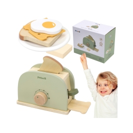 VIGA PolarB Drewniany Zestaw Toster Zielony + Akcesoria