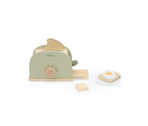 VIGA PolarB Drewniany Zestaw Toster Zielony + Akcesoria