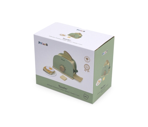 VIGA PolarB Drewniany Zestaw Toster Zielony + Akcesoria