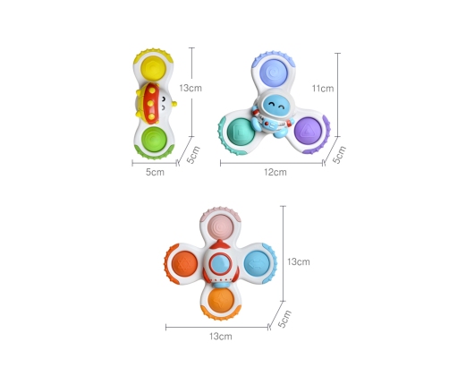 WOOPIE BABY Spinner Zabawka Sensoryczna Rakieta Kosmita Ufo 3 szt.