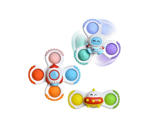 WOOPIE BABY Spinner Zabawka Sensoryczna Rakieta Kosmita Ufo 3 szt.