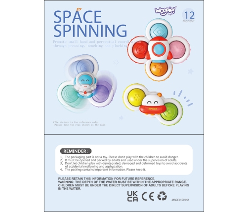 WOOPIE BABY Spinner Zabawka Sensoryczna Rakieta Kosmita Ufo 3 szt.