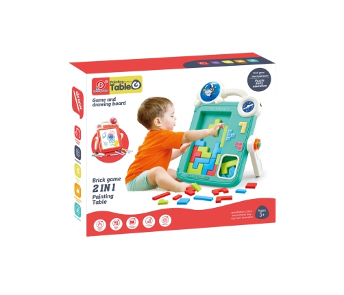 WOOPIE Dwustronna Tablica do Rysowania Gra Tetris 2w1