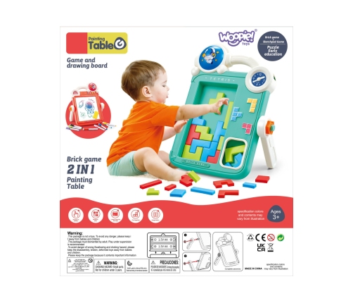 WOOPIE Dwustronna Tablica do Rysowania Gra Tetris 2w1