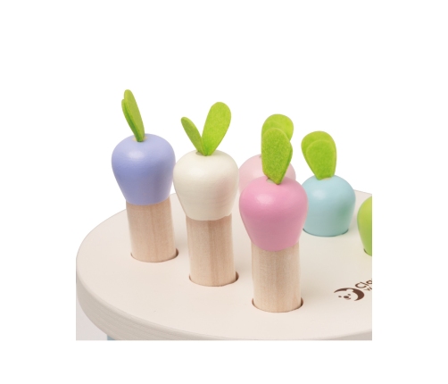 CLASSIC WORLD Drewniana Zabawka Uderz Marchewkę z Młotkiem 8 el.